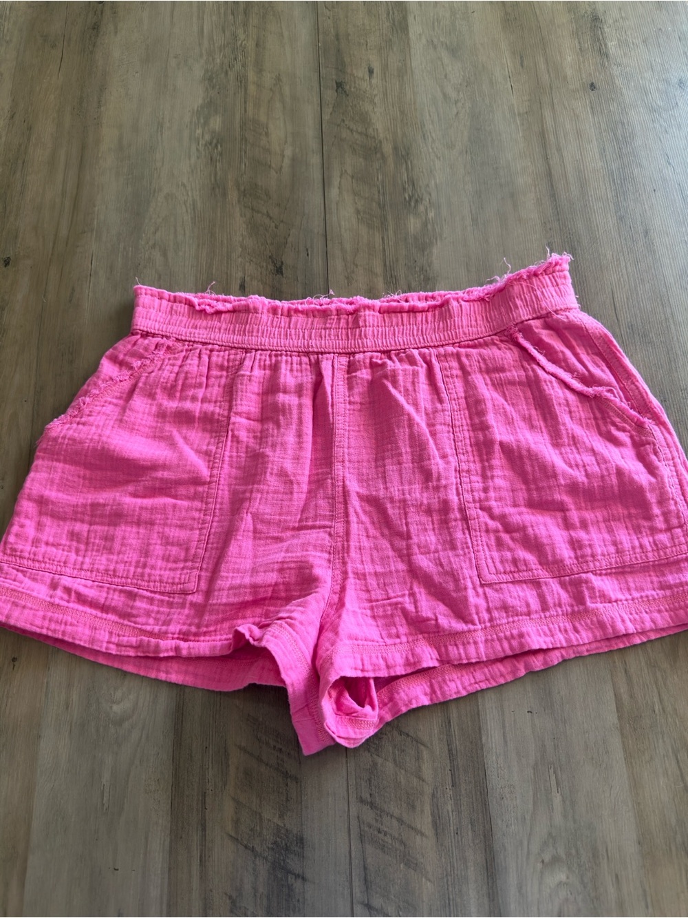 SO Bright Pink High-Waist Cotton Pull-On Shorts
